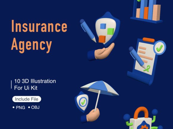 Download Insurance Agency 3D Illustration - Agency Collection