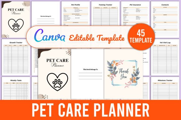 Download Editable Pet Care Planner Canva Template - Template Collection