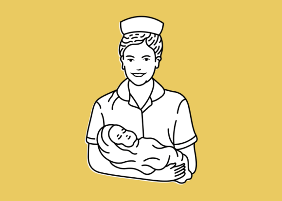 Download Midwife at the Hospital Holding Baby 3 - Holding Collection