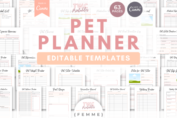 Download Pet Planner Canva Templates | FEMME - Template Collection