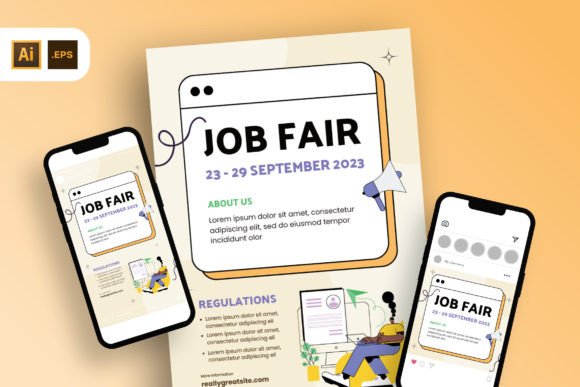 Download Peach Minimalist Job Expo Flyer Template - Template Collection