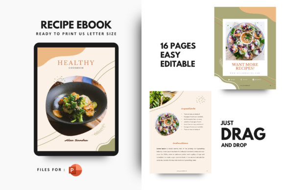 Download Recipe Ebook Vegan Powerpoint Template - Template Collection