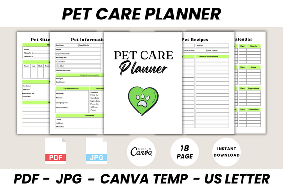 Download Pet Care Planner Canva Template - Template Collection