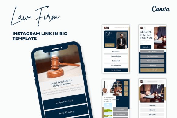 Download Law Firm Canva Link in Bio Template - Template Collection