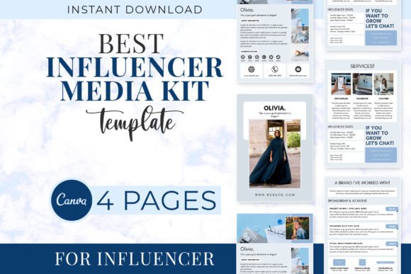 Download Influencer Media Kit Canva Templates - Template Collection
