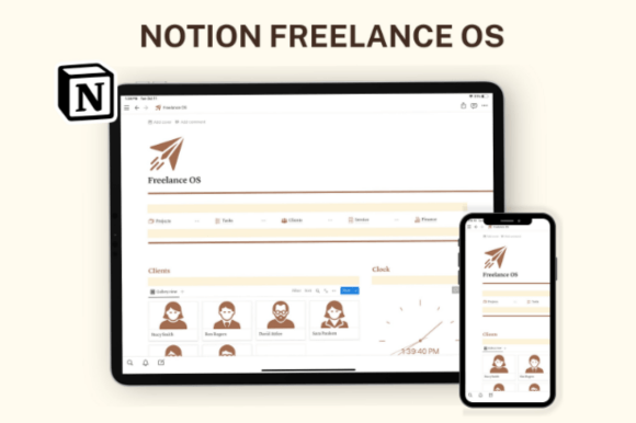 Download Notion Freelance OS, Notion Template - Template Collection