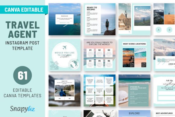 Download Travel Agent Instagram Canva Templates - Template Collection