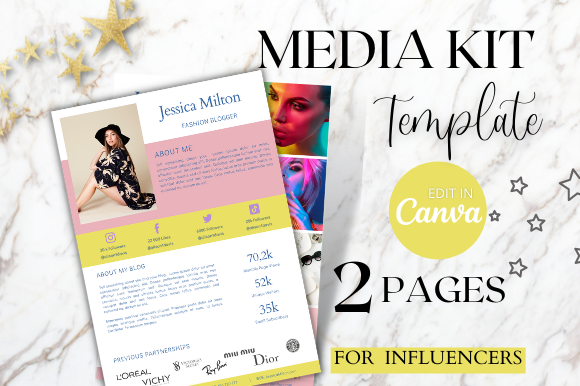 Download Blogger Media Kit Template for Canva - Template Collection