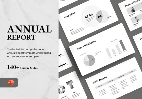Download Annual Report -  PowerPoint Template - Template Collection