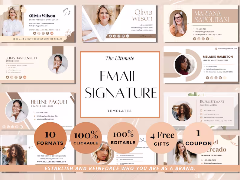 Download Email Signature Template Bundle, Modern - Template Collection