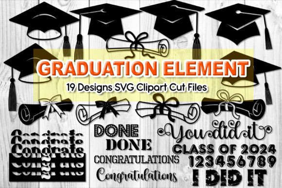 Download Graduation Cap &amp; Diploma SVG Clipart - Graduation Collection