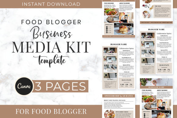 Download Food Blogger Business Media Kit Template - Template Collection
