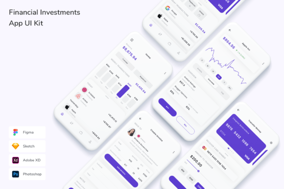 Download Financial Investments App UI Kit - Invest Collection