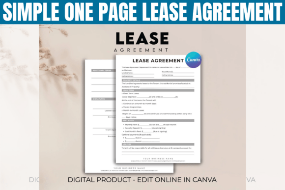 Download Simple One Page Lease Agreement Template - Template Collection