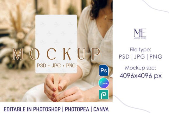 Download Hand Holding Program Fan Mockup, Wedding - Holding Collection