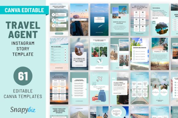 Download Travel Agent IG Canva Story Templates - Template Collection